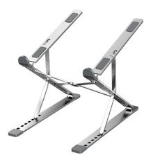 MC N8 Adjustable Portable Laptop Stand Aluminum up to 17.3 inches for Macbook Tablet Notebook Stand Table Cooling Pad Foldable Laptop Holder Grey/Silver