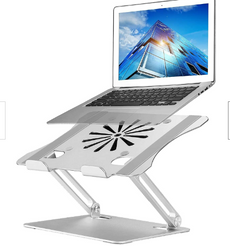 Adjustable Laptop Stand with Cooling Fan, Aluminium Alloy Multi-Angle Computer