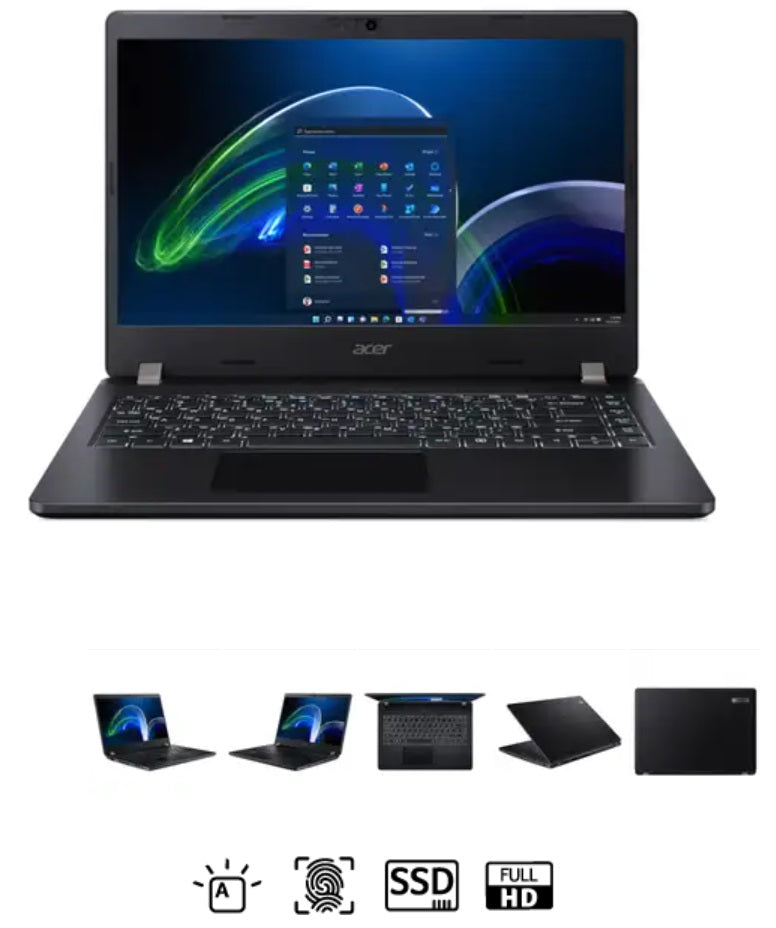 ACER Travelmate P2 TMP214-41-G2-R35E 14Inch AMD RYZEN5 PRO 5650U 16GB RAM AMD Radeon Graphics 1TB SSD Windows 11 Pro