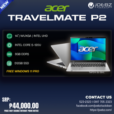 Acer Travelmate P2 14 TMP214-56-584L| 14" WUXGA IPS | Intel Core 5 120U | 8GB DDR5 | 512GB SSD