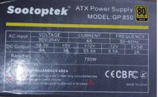 SOOTOPTEK ATX GP850 14cm Fan 750W TRUE RATED PSU 80+