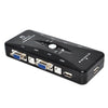 4-Port USB 2.0 KVM VGA Switch Box Adapter for PC Keyboard Mouse Monitor (Black)
