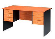 P33-03 - Dual Tone Cherry-black Color Nilkamal Madison Office Desk With Storage