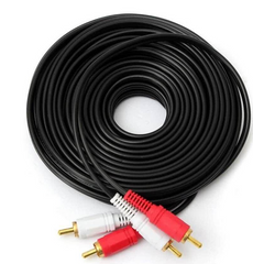 10 Meter 2 RCA to 2 RCA Cable for Audio (Red/White Connectors)